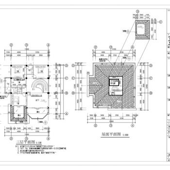 3层独栋别墅CAD施工图+效果图