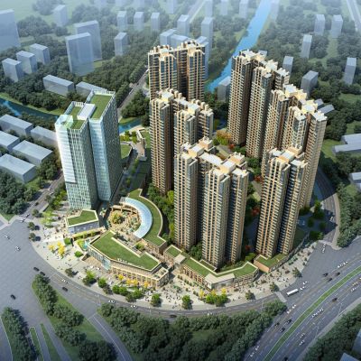 现代高层商业住宅小区 酒店办公楼 建筑外观