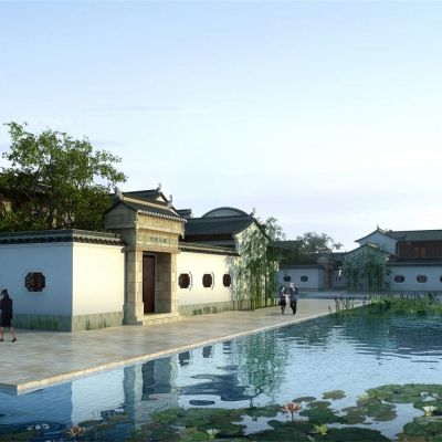 中式四合院 建筑外观 新中式别墅 建筑外观