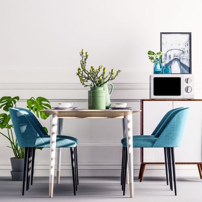 简欧餐桌椅 边柜