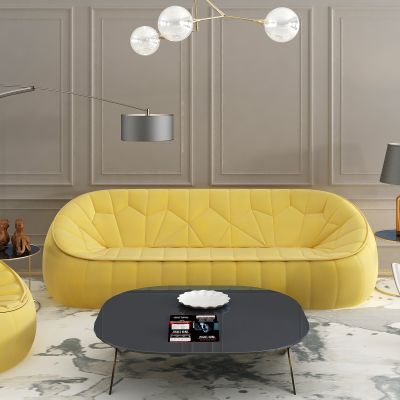 现代懒人沙发茶几灯具组合 护墙板