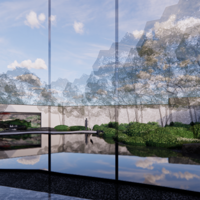 新中式示范区景观深化模型