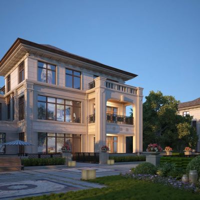 简欧独栋别墅建筑外观