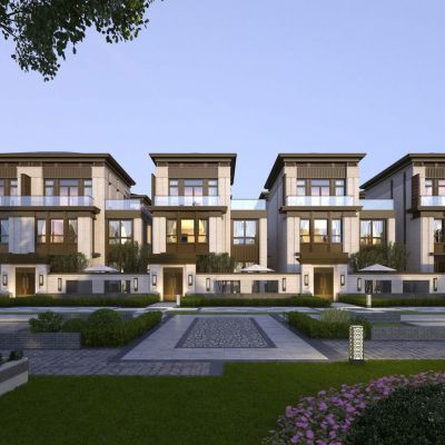 新中式新亚洲联排别墅 建筑外观