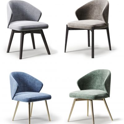 现代绒布单椅组合