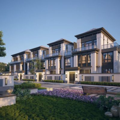新中式新亚洲联排别墅 建筑外观
