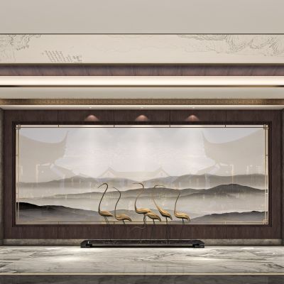 新中式售楼处入口大堂