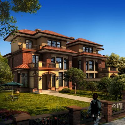 欧式双拼别墅  建筑外观
