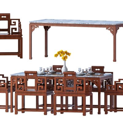 新中式桌椅组合