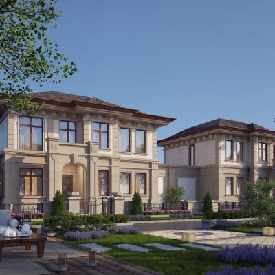 简欧独栋别墅建筑外观