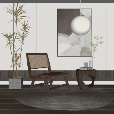 侘寂风单椅SU模型