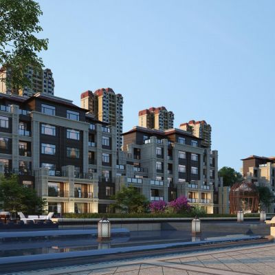 简欧多层住宅建筑外观