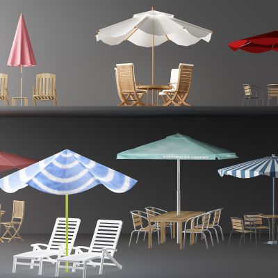 现代户外伞坐座椅桌椅