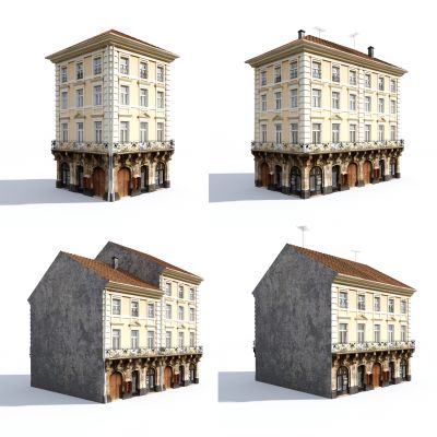 欧式建筑 美式建筑 建筑配楼 欧式楼房 简欧住宅 建筑外观