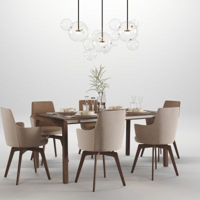 现代实木餐桌椅组合