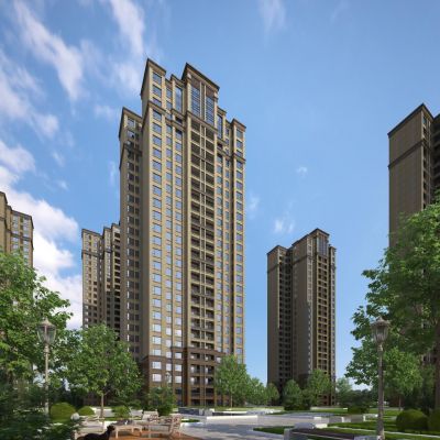 欧式高层住宅建筑外观