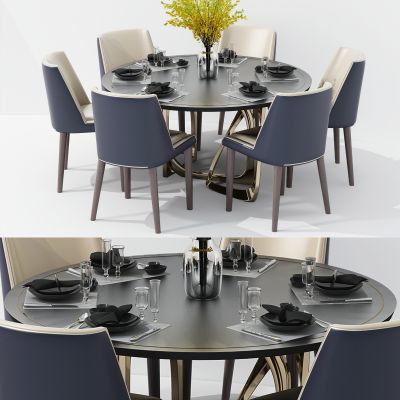 美式独特桌脚餐桌椅组合