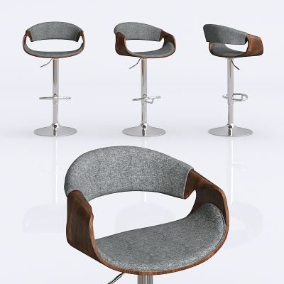 现代实木布艺吧台椅