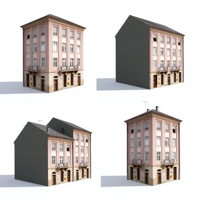 欧式建筑 美式建筑 建筑配楼 欧式楼房 简欧住宅 建筑外观