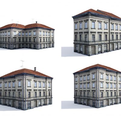 欧式建筑 美式建筑 建筑配楼 欧式楼房 简欧住宅 建筑外观