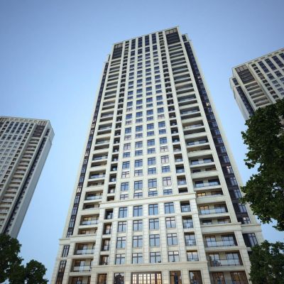 欧式高层住宅建筑外观