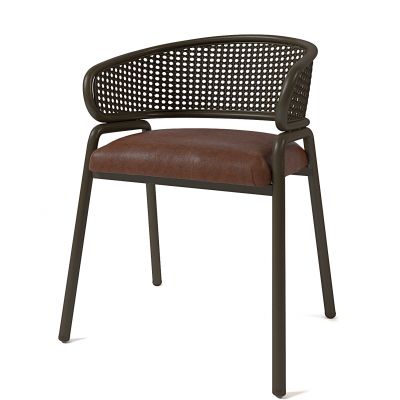 新中式单人扶手椅 单椅 餐椅 办公椅 藤椅