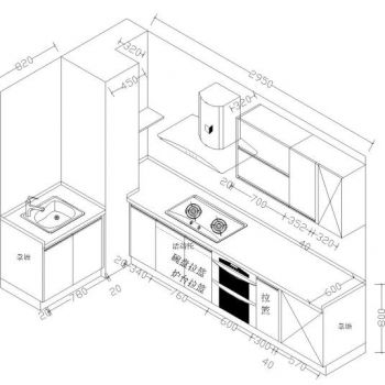室内三维图橱柜图库-21款+带报价表橱柜图纸