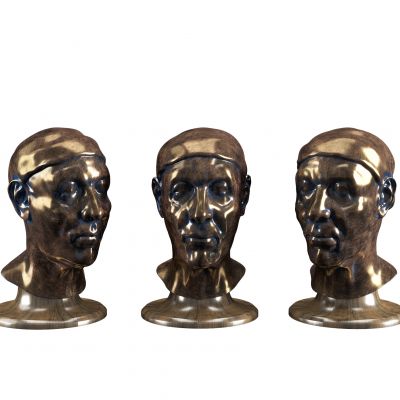 现代古铜人物头像雕塑