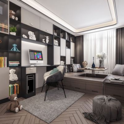 现代榻榻米书房