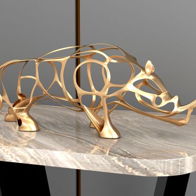 现代摆件 雕塑 金属摆件 饰品 牛