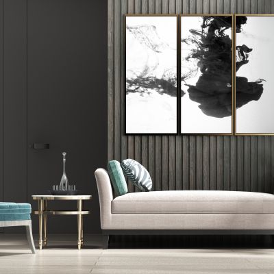 现代轻奢休闲绒布沙发躺椅茶几饰品组合