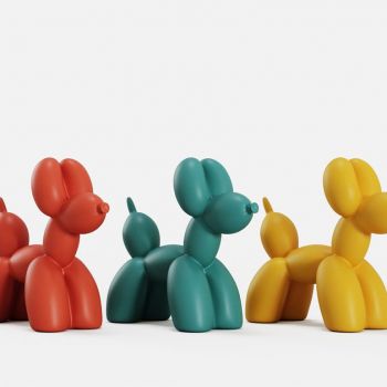  昆斯气球狗雕像装饰品儿童摆件