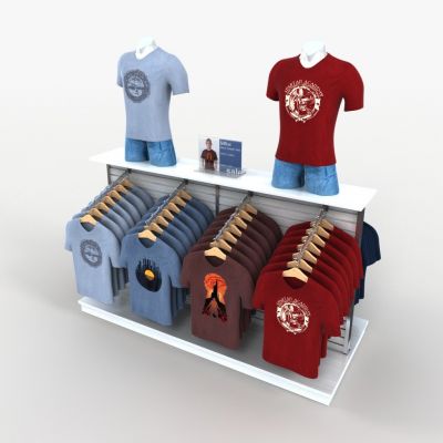 现代服装店 衣架 服装店中岛