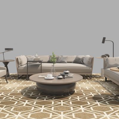 后现代奢华沙发茶几组合