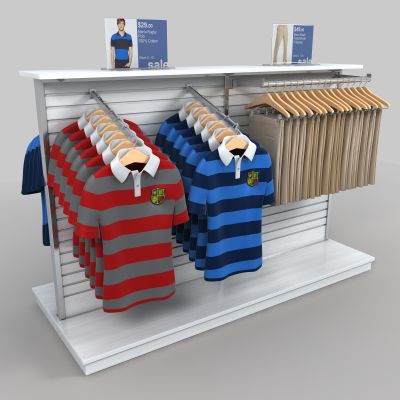 现代服装店 衣架 服装店中岛