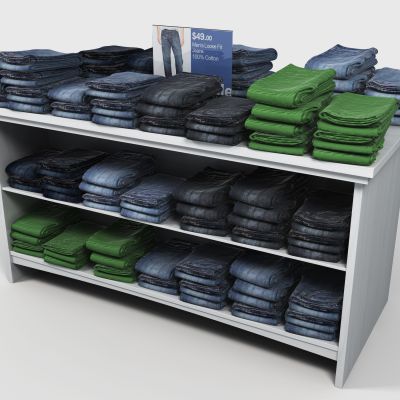 现代服装店 衣架 服装店中岛