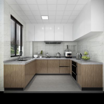 现代厨房  燃气灶 洗碗篮 抽烟机 洗菜池 窗户