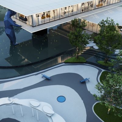 现代水景景观 艺术装置