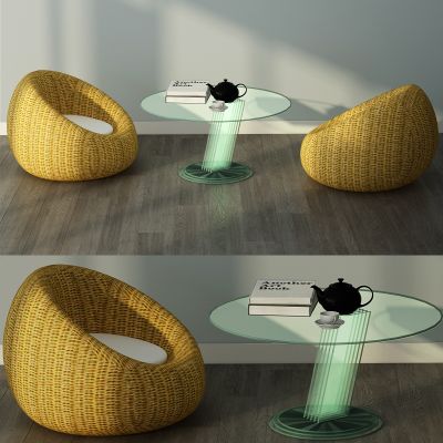 现代窝窝头椅子茶几组合