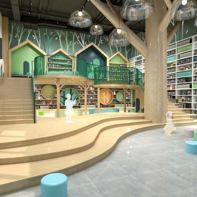 现代风格森林主题图书馆
