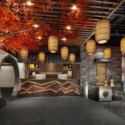 新中式主题餐厅 火锅店饭店 酒店餐饮 日料自助餐厅