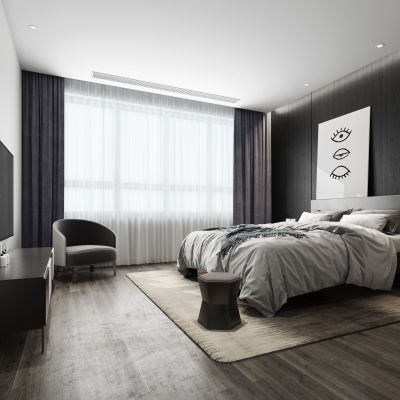 现代卧室 床头柜