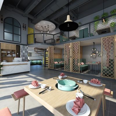 工业风全国连锁张记火锅店