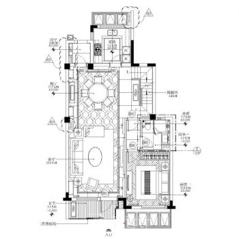 梁志天-苏州雅居乐相城迭层三居室别墅施工图+深化软装方案+效果图