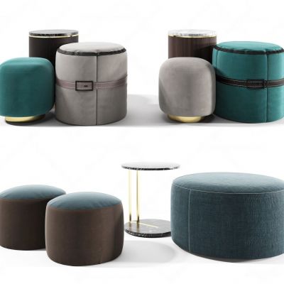 现代轻奢沙发凳组合