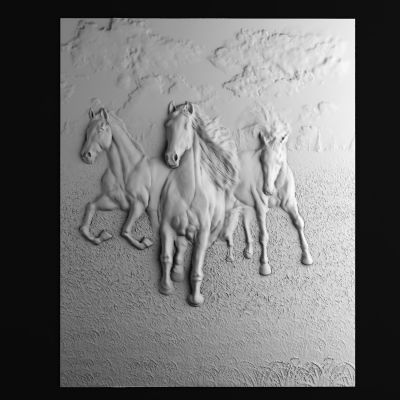  石膏奔马，骏马浮雕，装饰挂画