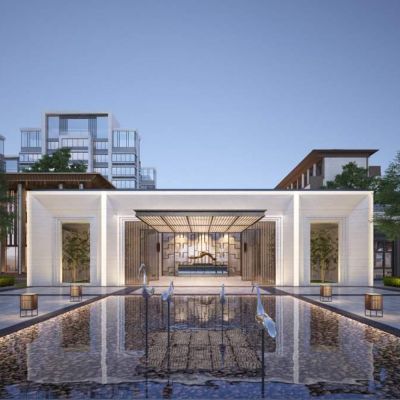 新中式新亚洲售楼处 会所建筑外观