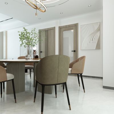 现代家居餐厅，室内门，餐桌