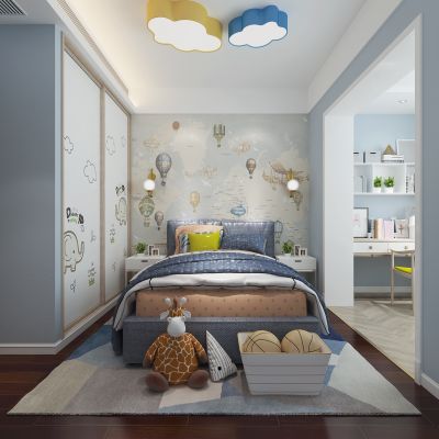 现代儿童房男孩房吸顶灯玩具