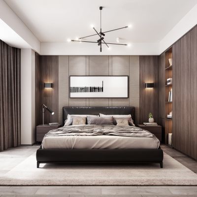 现代主卧室 壁灯